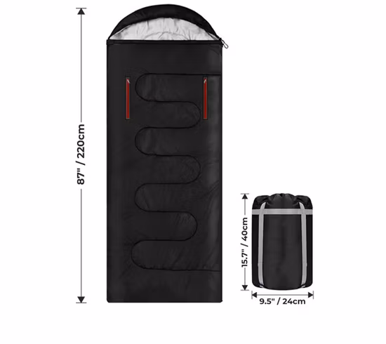 4 Seasons Warm Cold Weather Lightweight, Portable, Waterproof Sleeping Bag with Compression Sack for Adults & Kids