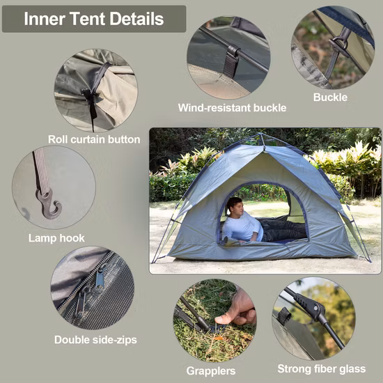 Instant Pop up Tent Family Camping Tent, 4