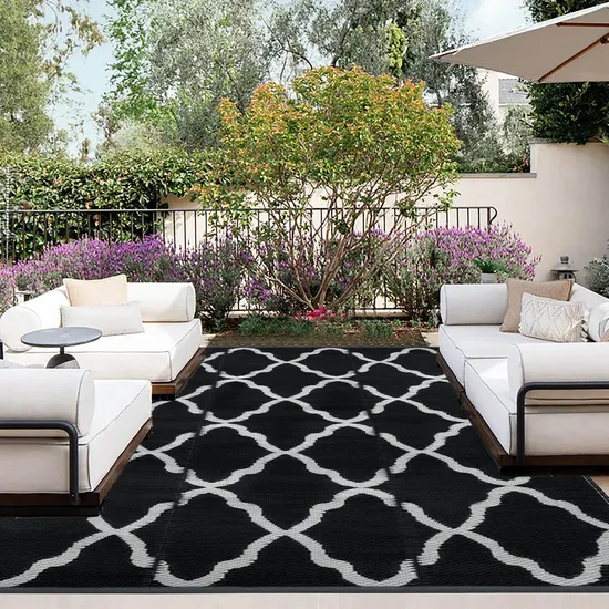Custom Cheap Outdoor Luxury Designer Braided Rug PP Picnic Large Waterproof Carpet for Patio Plastic 