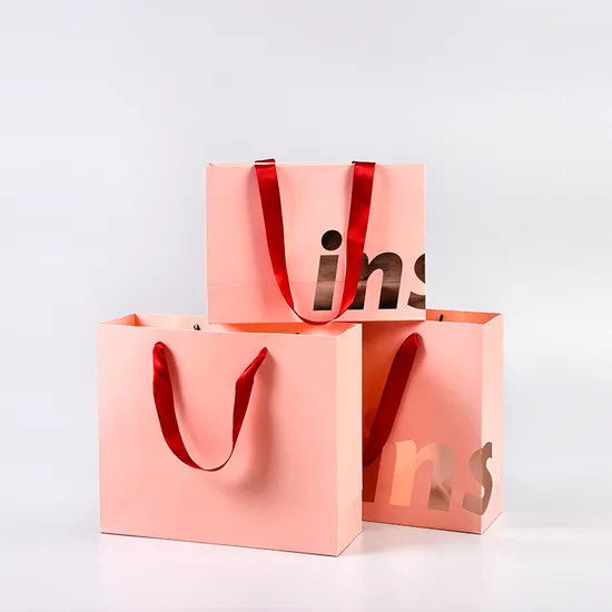 Paper Bags Packaging Bags Paper Gift Bag with White Rope Handle for Sleeping Bag Liner Silk 