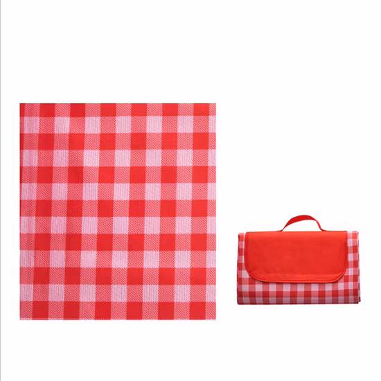 2022 Hot Sell Picnic Rugs with PU Leather Handle Waterproof Rugs Outdoor Rugs