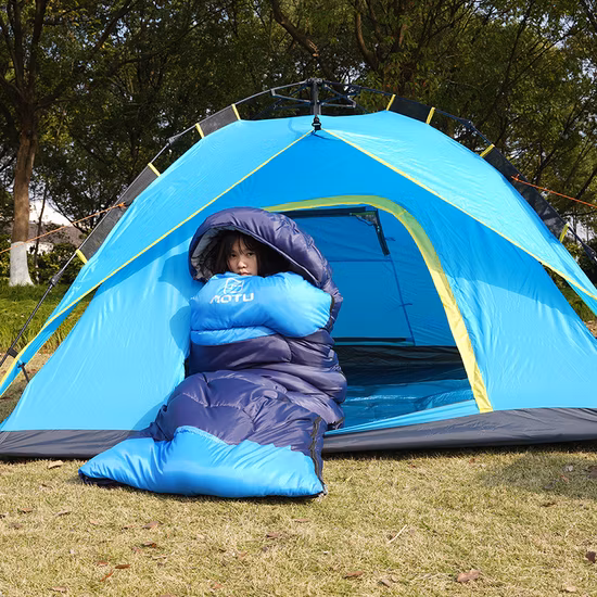 4 Seasons Lightweight Portable Waterproof Camping Goose Down Mummy Sleeping Bag