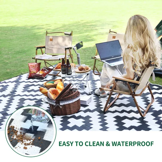 Znz Camping Picnic Beach Reversible Outdoor Rug Waterproof 