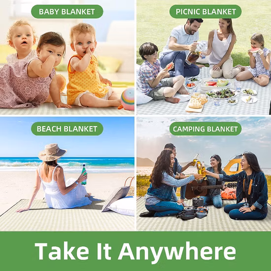 Custom Outdoor Foldable Waterproof Beach Picnic Blanket Oversized Rug
