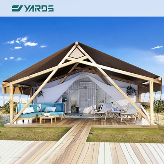 Outdoor Waterproof Canvas Luxury Safari Tent for Large Family